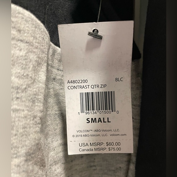 Volcom Men’s Contrast 1/4 Zip Small - Picture 4 of 4